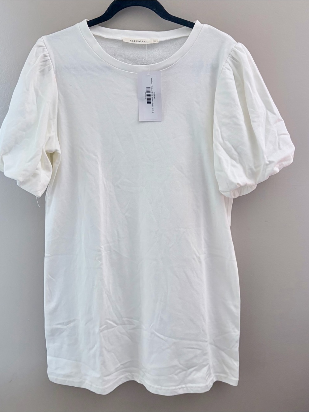 Avara Ellison Amber White Puff Short Sleeve T-Shirt Dress Size M NWT